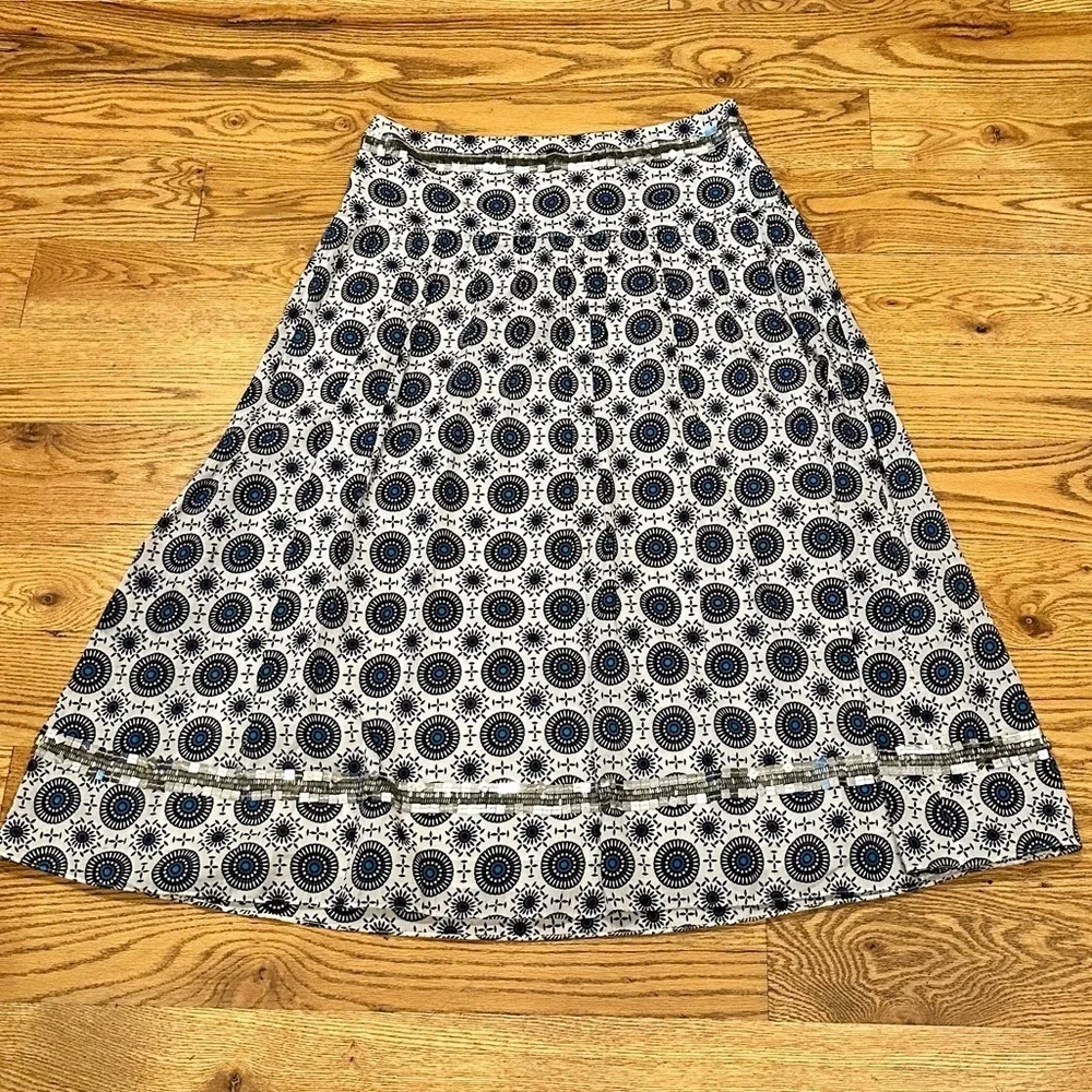 Tory Burch Maxi Skirt in Blue/White (Size 2)